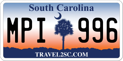SC license plate MPI996