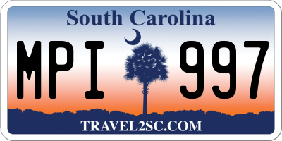 SC license plate MPI997