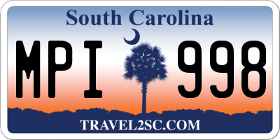 SC license plate MPI998