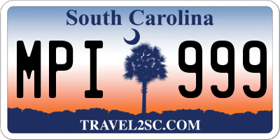 SC license plate MPI999