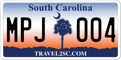 SC license plate MPJ004