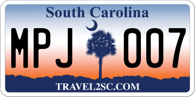 SC license plate MPJ007