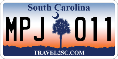 SC license plate MPJ011