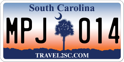SC license plate MPJ014