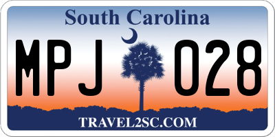 SC license plate MPJ028