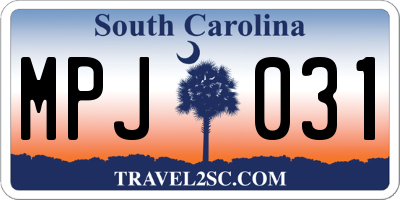 SC license plate MPJ031