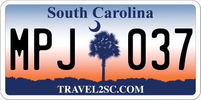 SC license plate MPJ037