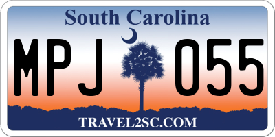 SC license plate MPJ055