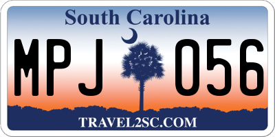 SC license plate MPJ056