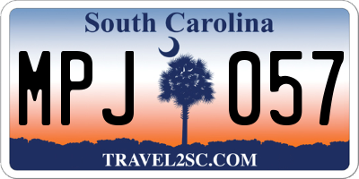 SC license plate MPJ057