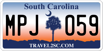 SC license plate MPJ059