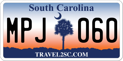 SC license plate MPJ060