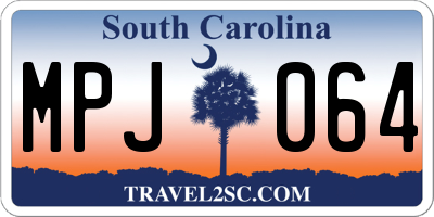 SC license plate MPJ064