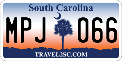 SC license plate MPJ066