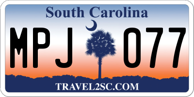 SC license plate MPJ077