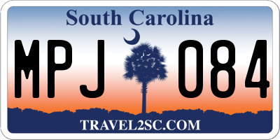 SC license plate MPJ084