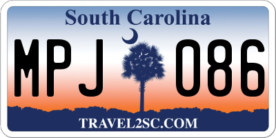 SC license plate MPJ086