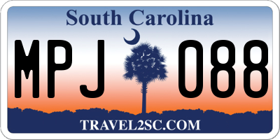SC license plate MPJ088