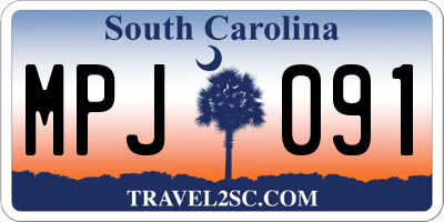 SC license plate MPJ091
