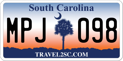SC license plate MPJ098