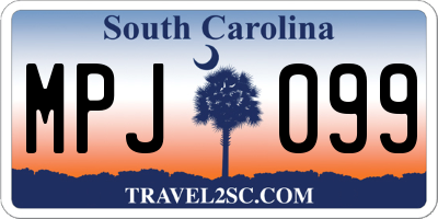 SC license plate MPJ099