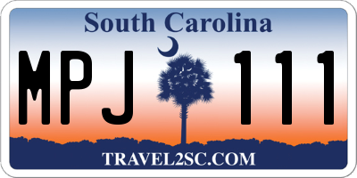 SC license plate MPJ111