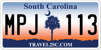 SC license plate MPJ113