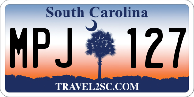 SC license plate MPJ127