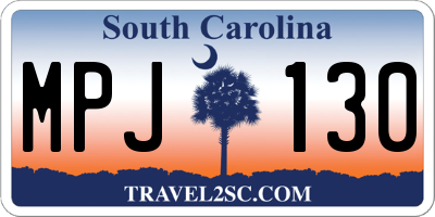 SC license plate MPJ130