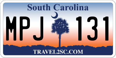 SC license plate MPJ131