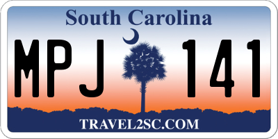 SC license plate MPJ141