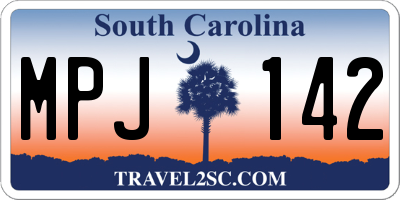 SC license plate MPJ142