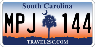 SC license plate MPJ144