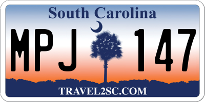 SC license plate MPJ147