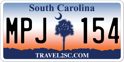 SC license plate MPJ154