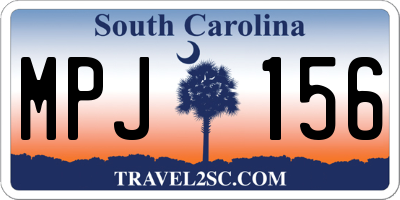 SC license plate MPJ156