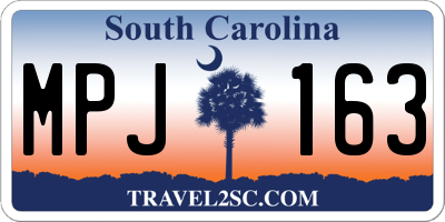 SC license plate MPJ163