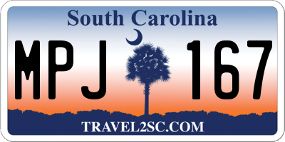 SC license plate MPJ167