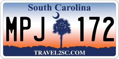SC license plate MPJ172