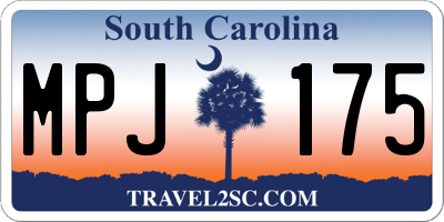 SC license plate MPJ175