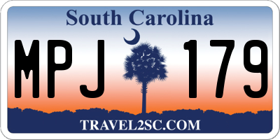 SC license plate MPJ179