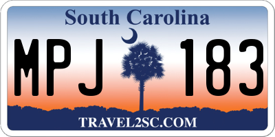 SC license plate MPJ183