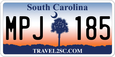 SC license plate MPJ185