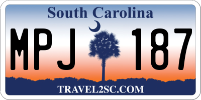 SC license plate MPJ187