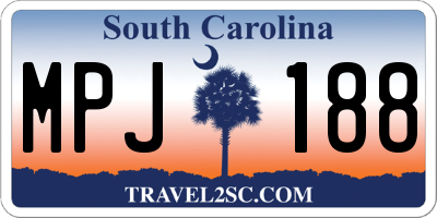 SC license plate MPJ188