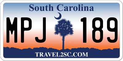 SC license plate MPJ189