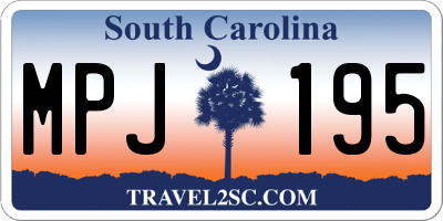 SC license plate MPJ195