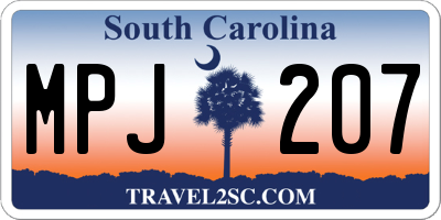 SC license plate MPJ207