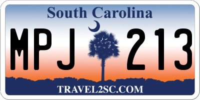 SC license plate MPJ213