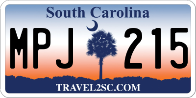 SC license plate MPJ215